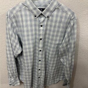 Hart Schaffner Marx Light Blue Checkered Shirt